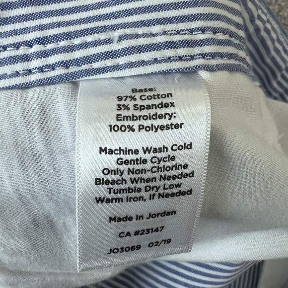 Talbots Girlfriend Chino Shorts Watermelon Print Blue White Stripes Cotton 2 - Picture 7 of 12